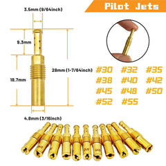 YGQ pilot jets lineup with scale for accurate selection benefit