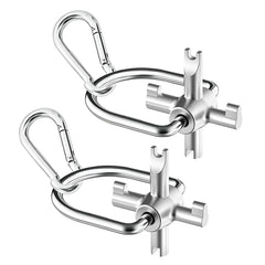 YGUAYINGC front view of both locking cap keys showing included pair and finish, clear identification and durability