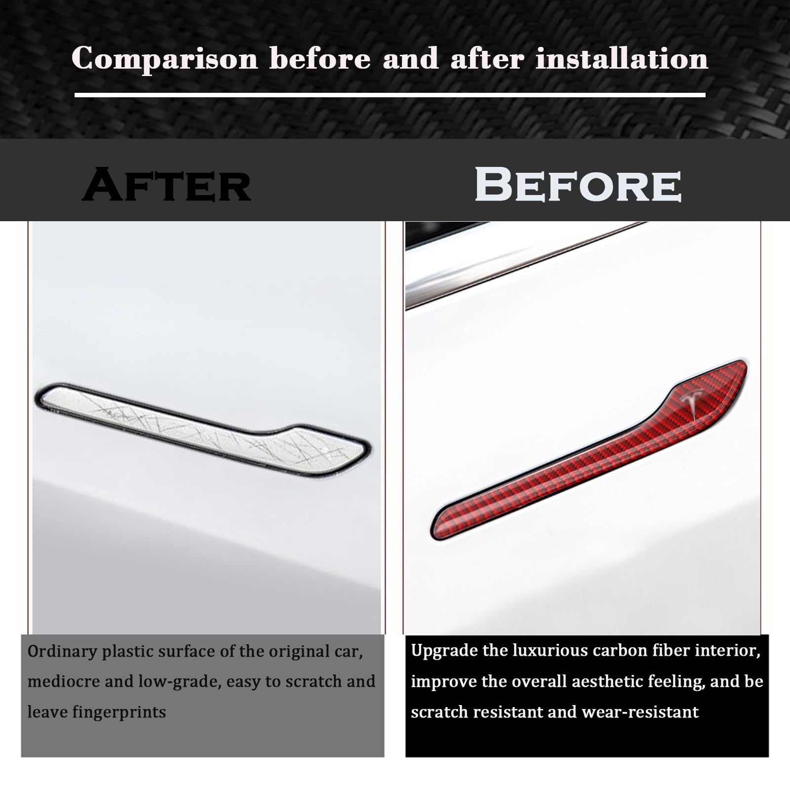 yhcdsea installed handle side profile on Tesla showing improved appearance and protection