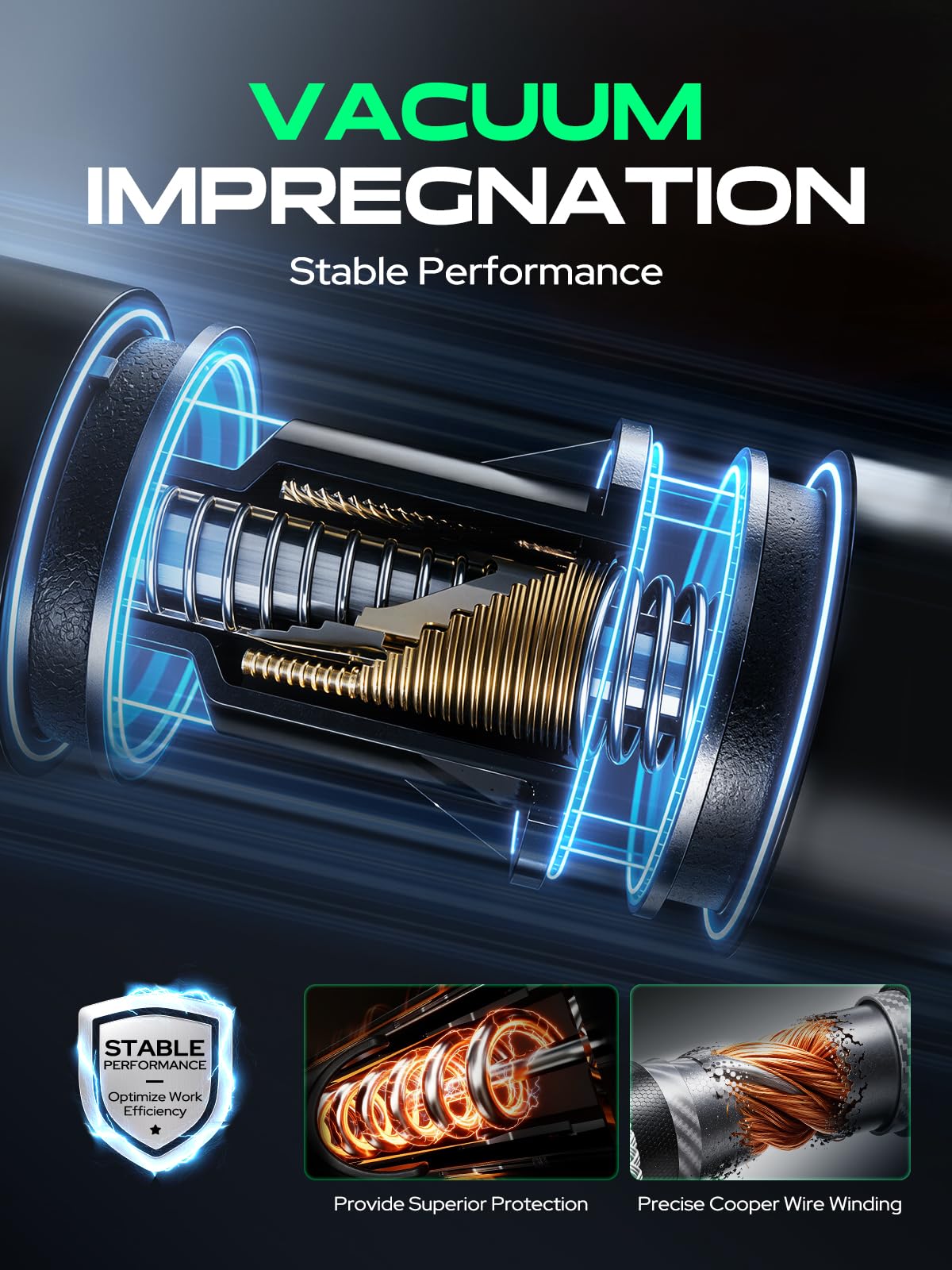 YHTAUTO coil beside ruler illustrating compact size and easy fit benefit