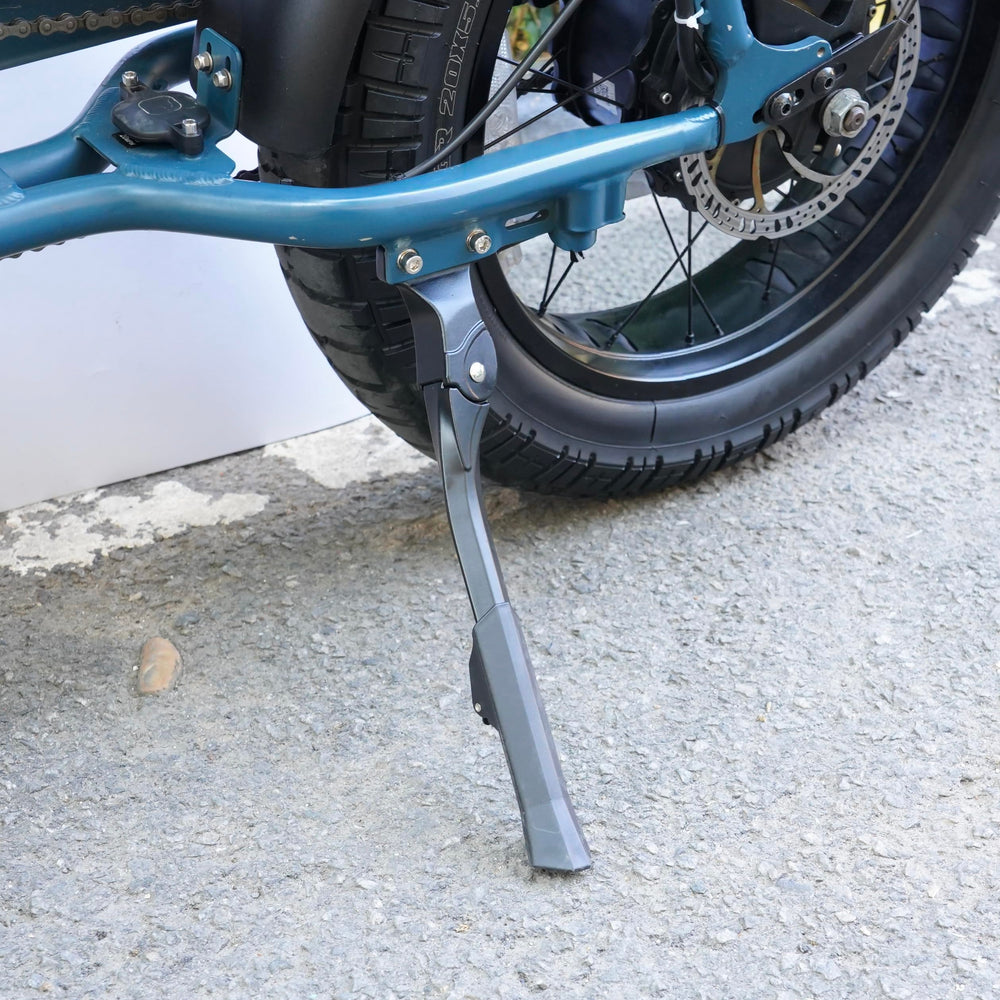 YIBEICO close-up of kickstand leg highlighting durable aluminium construction