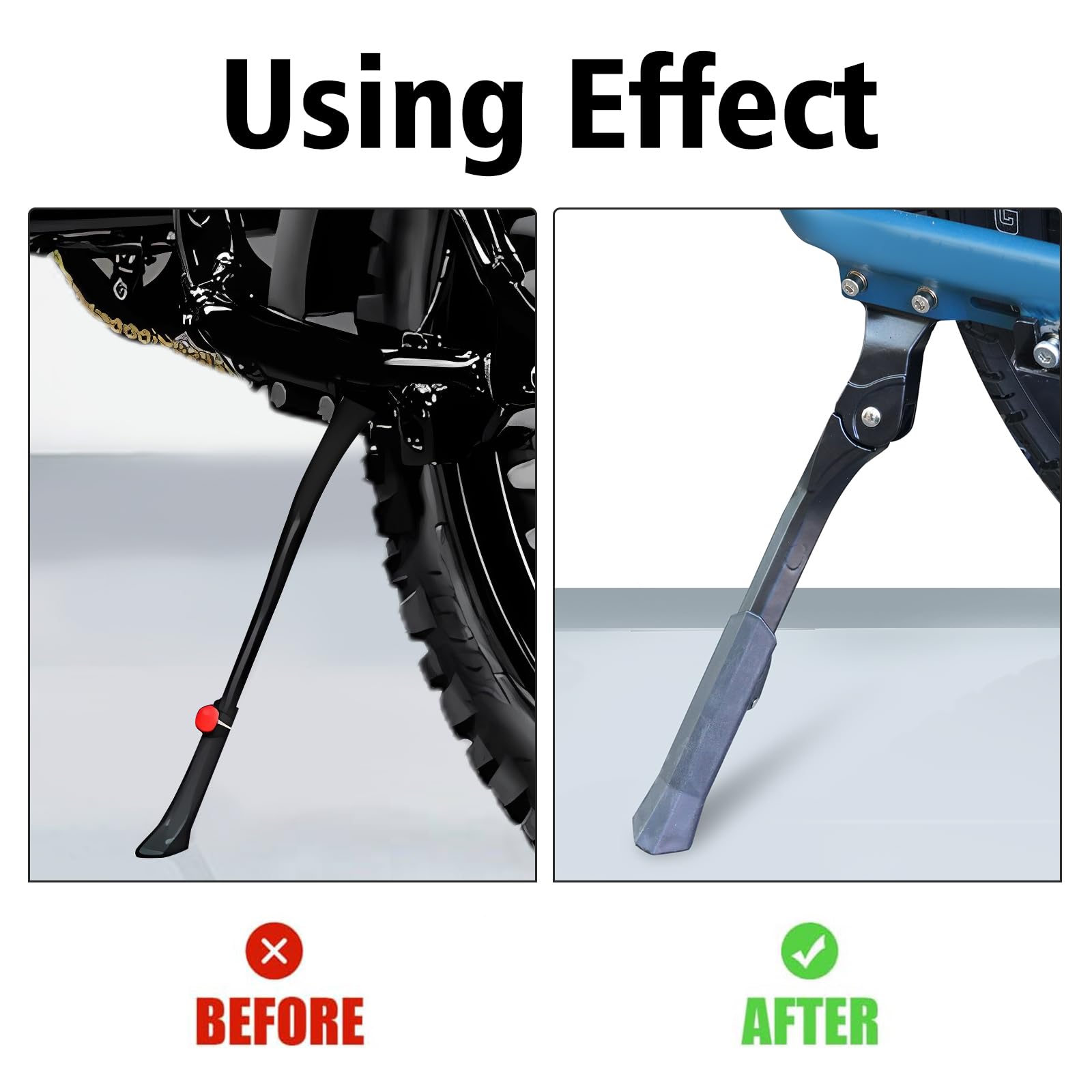 YIBEICO kickstand on parked Super 73 in lifestyle scene for real-world use