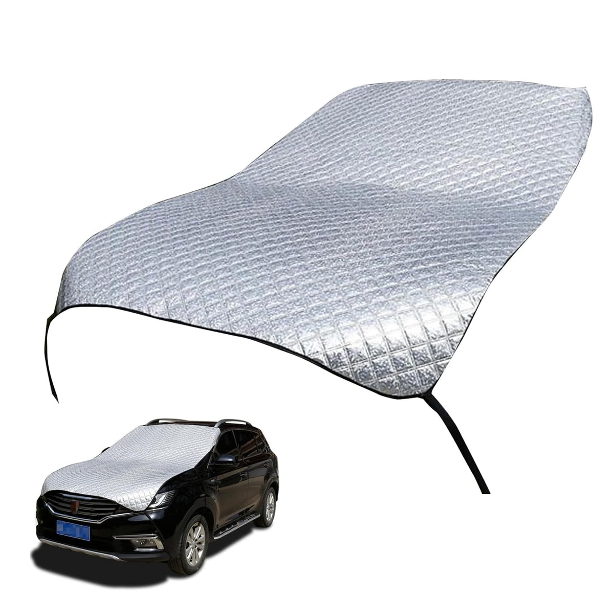 Yidcidu front view on car showing full hood coverage and UV protection