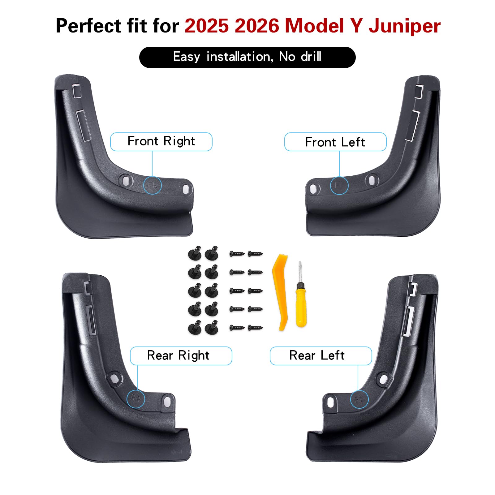 Yieokei mud flap next to ruler showing dimensions and accurate fit benefit