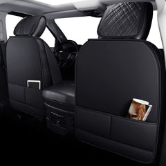 YIERTAI close-up of faux leather texture and stitching demonstrating durability