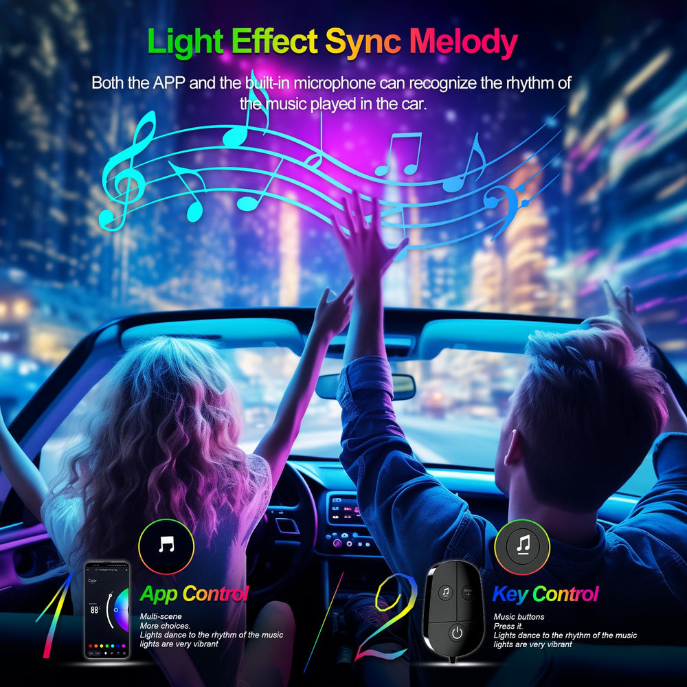YiLaie installed under dashboard creating ambient lighting and enhancing cabin mood