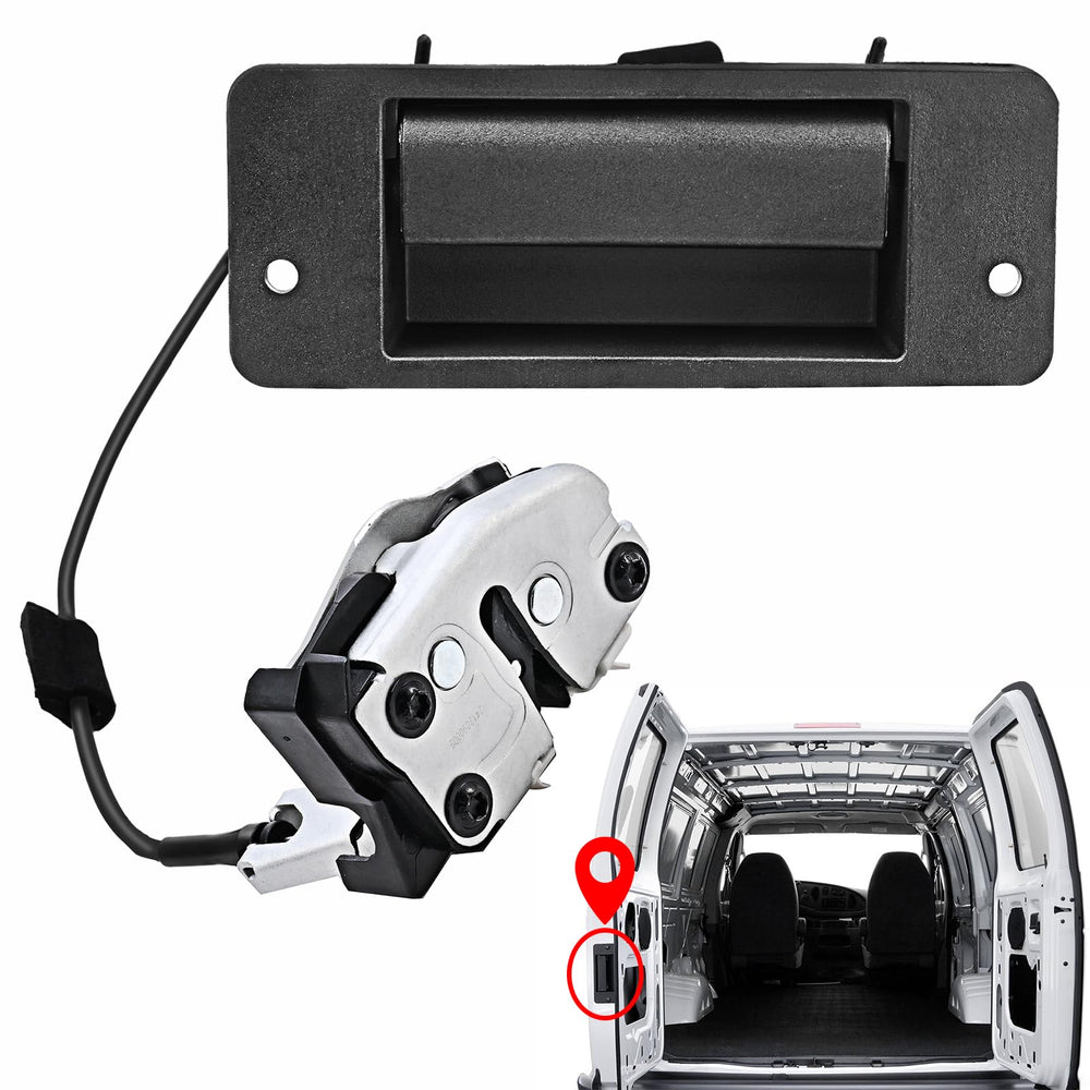 Yinlowa front view of rear left door latch and handle showing fit and finish benefits