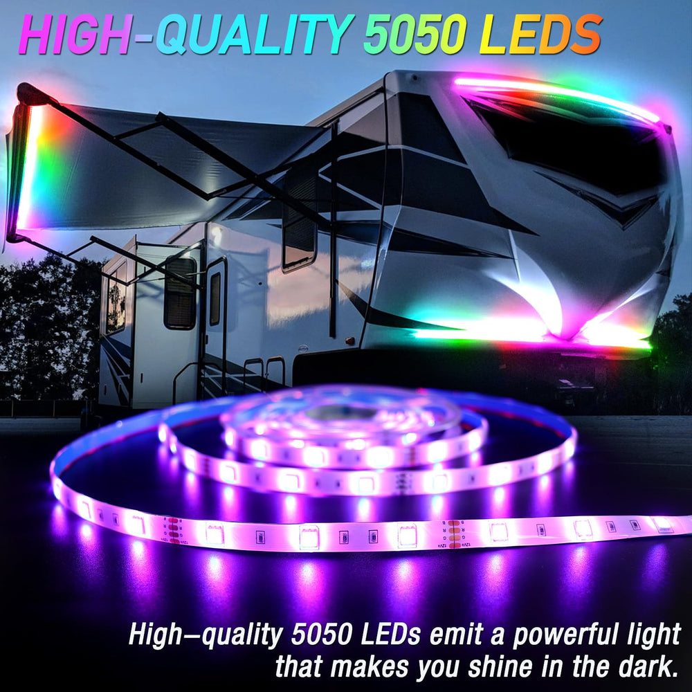 Yiswhis close-up of LED strip detail highlighting durable weatherproof lighting