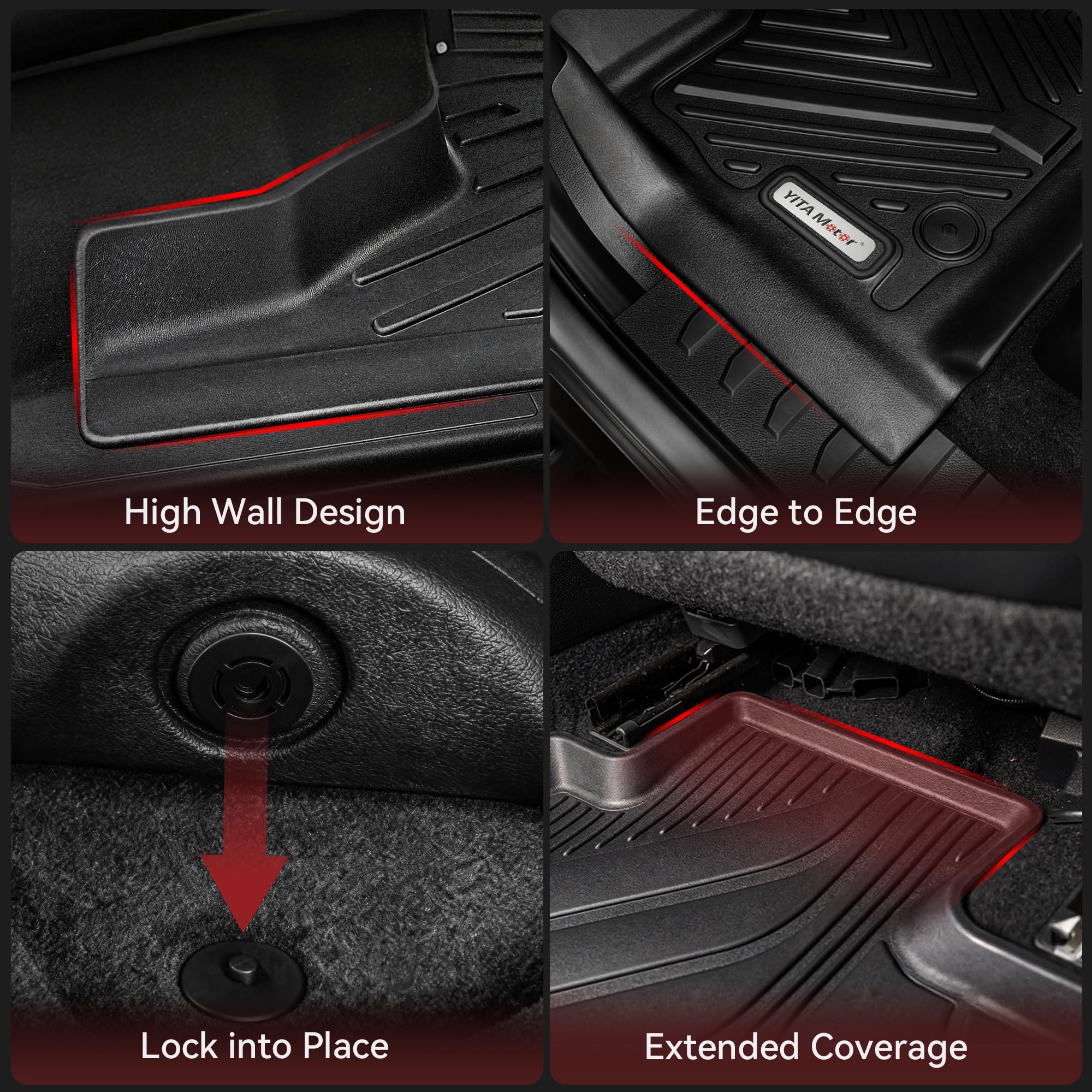YITAMOTOR anchoring hook detail preventing mat slip for driver safety