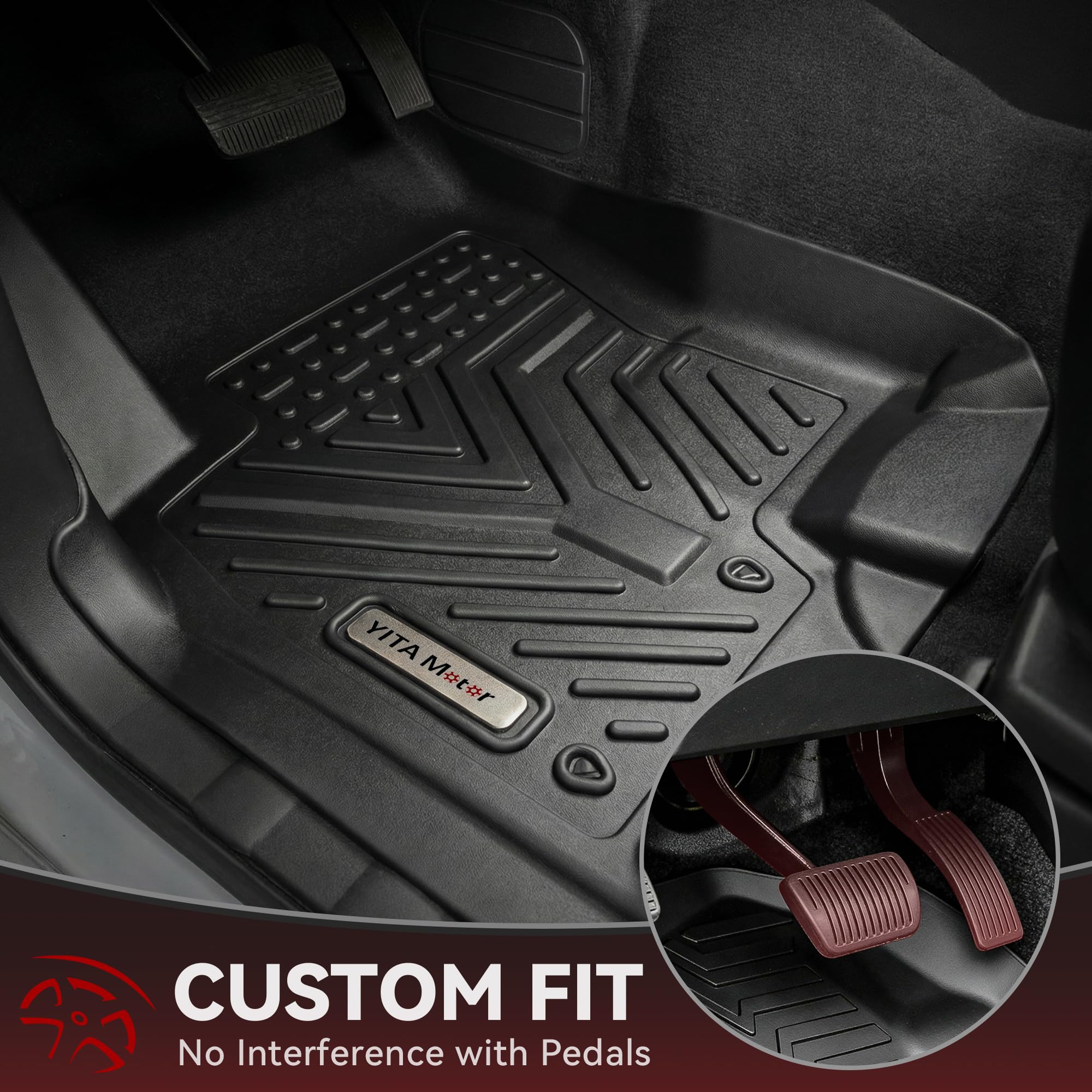 YITAMOTOR rear-row mats demonstrating back seat coverage and protection