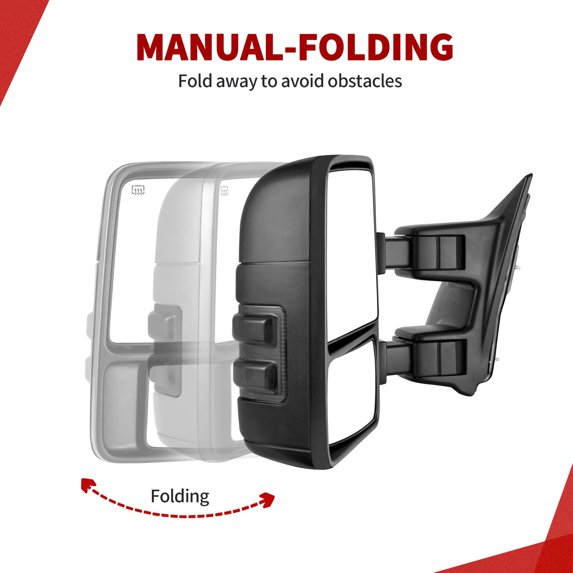 YITAMOTOR telescoping mirror extended for safer trailer visibility