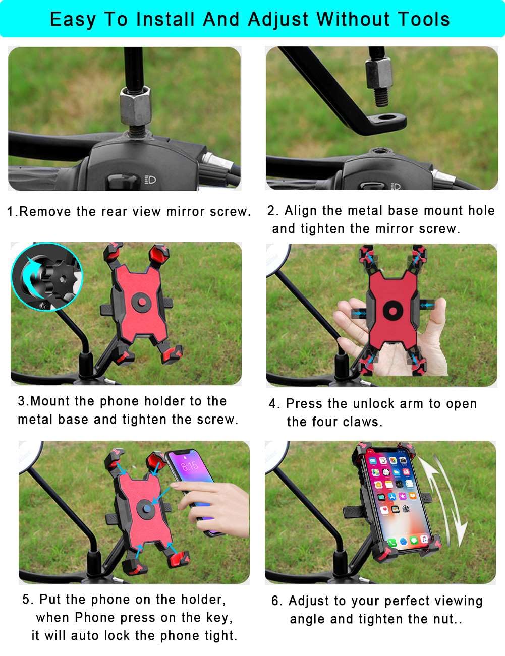 YIUJEFDA lifestyle rider install on scooter showing quick one-hand use