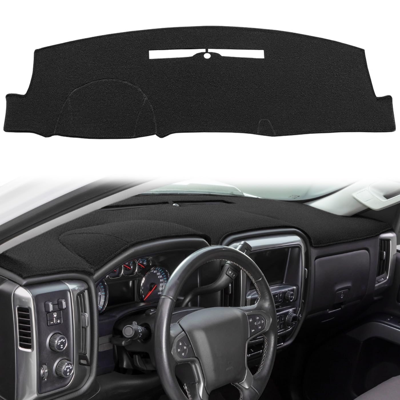 Yiz dash cover front view showing clean black fit and reduced glare