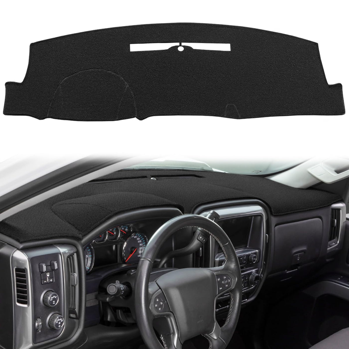 Yiz dash cover front view showing clean black fit and reduced glare