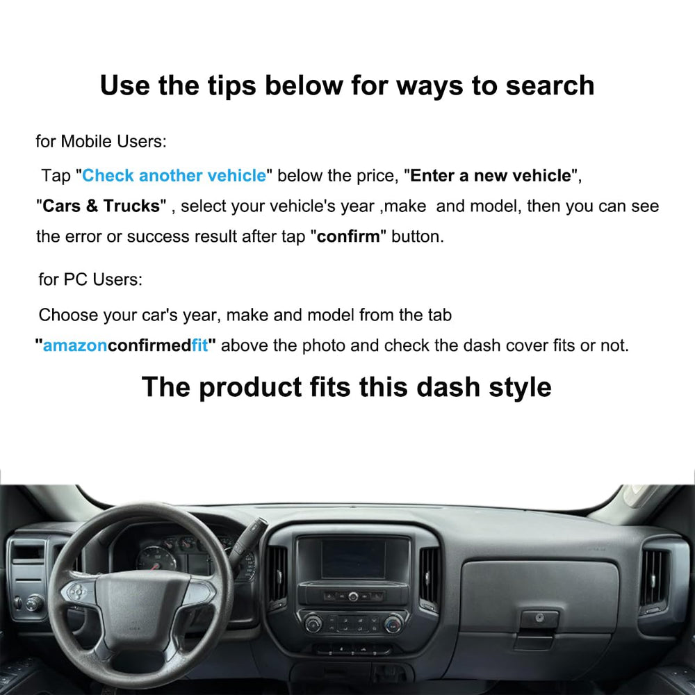 Yiz dash cover installed inside Silverado showing neat dashboard fit