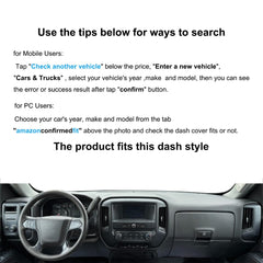 Yiz dash cover installed inside Silverado showing neat dashboard fit