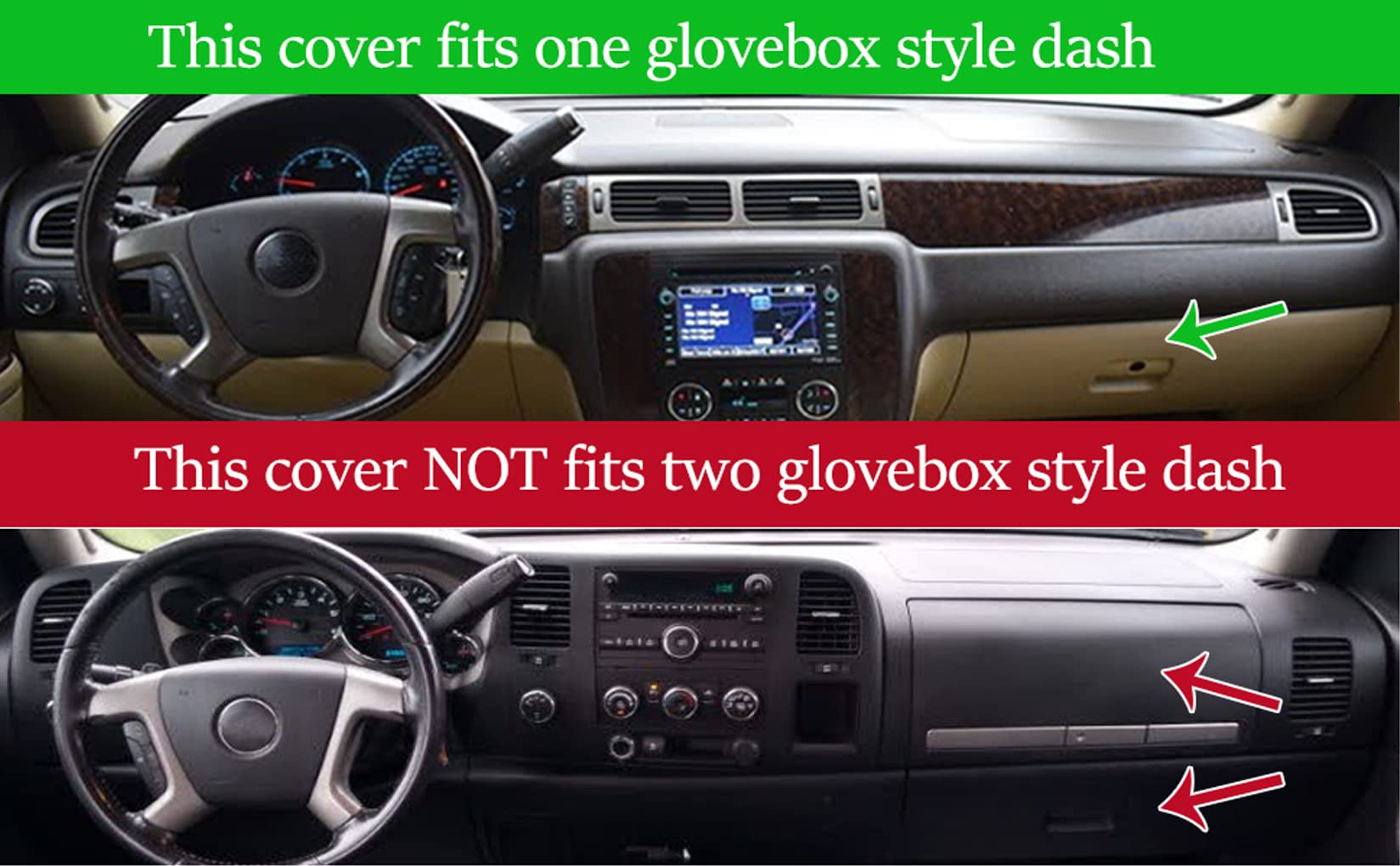 Yiz dash cover installed in Chevy Tahoe demonstrating fitted look and glare reduction
