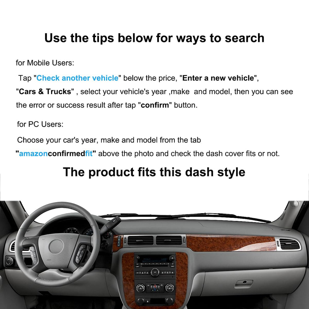 Yiz dash cover fitted in GMC Yukon XL showing vent alignment and low-profile fit