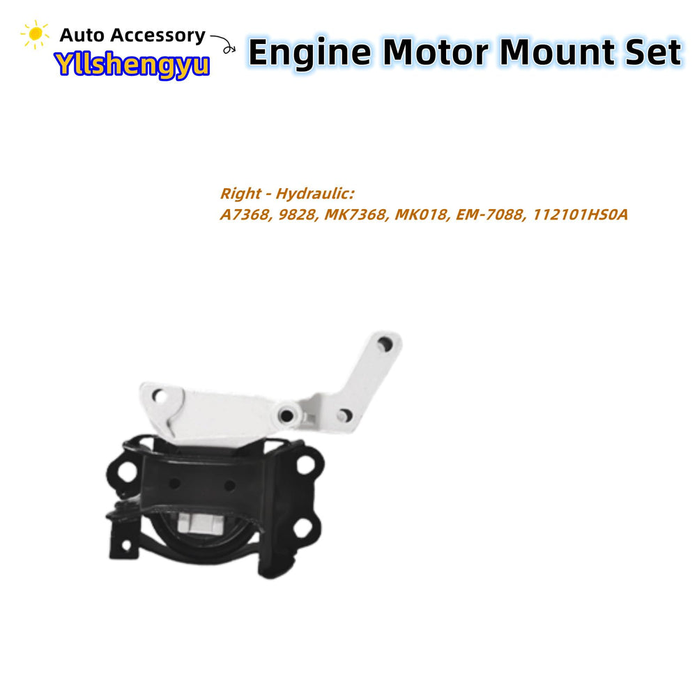 Yllshengyu three-piece mount kit installed under a Nissan Versa hood demonstrating restored engine stability