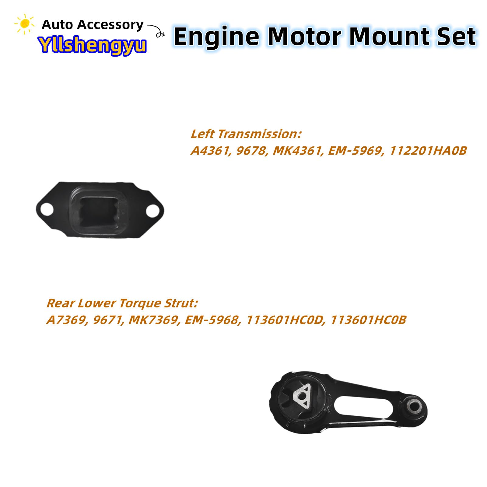 Yllshengyu left transmission mount next to measuring tape showing size and correct fit for Versa models