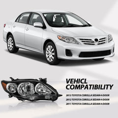 YLT AUTO side profile of headlight assembly highlighting mounting points for easy fitment