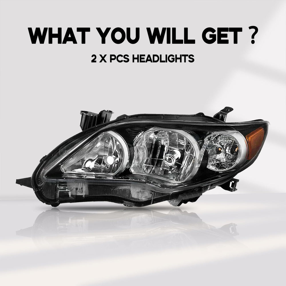 YLT AUTO headlight assembly beside ruler showing scale for fitment confirmation