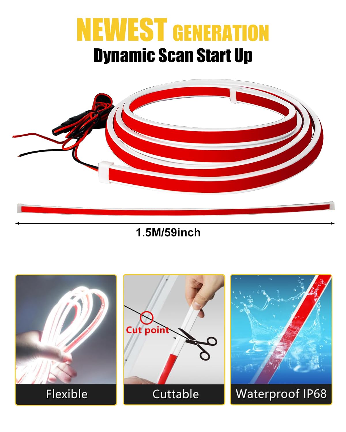 YM E-Bright close-up of LEDs reveals precise diode layout and bright, even light