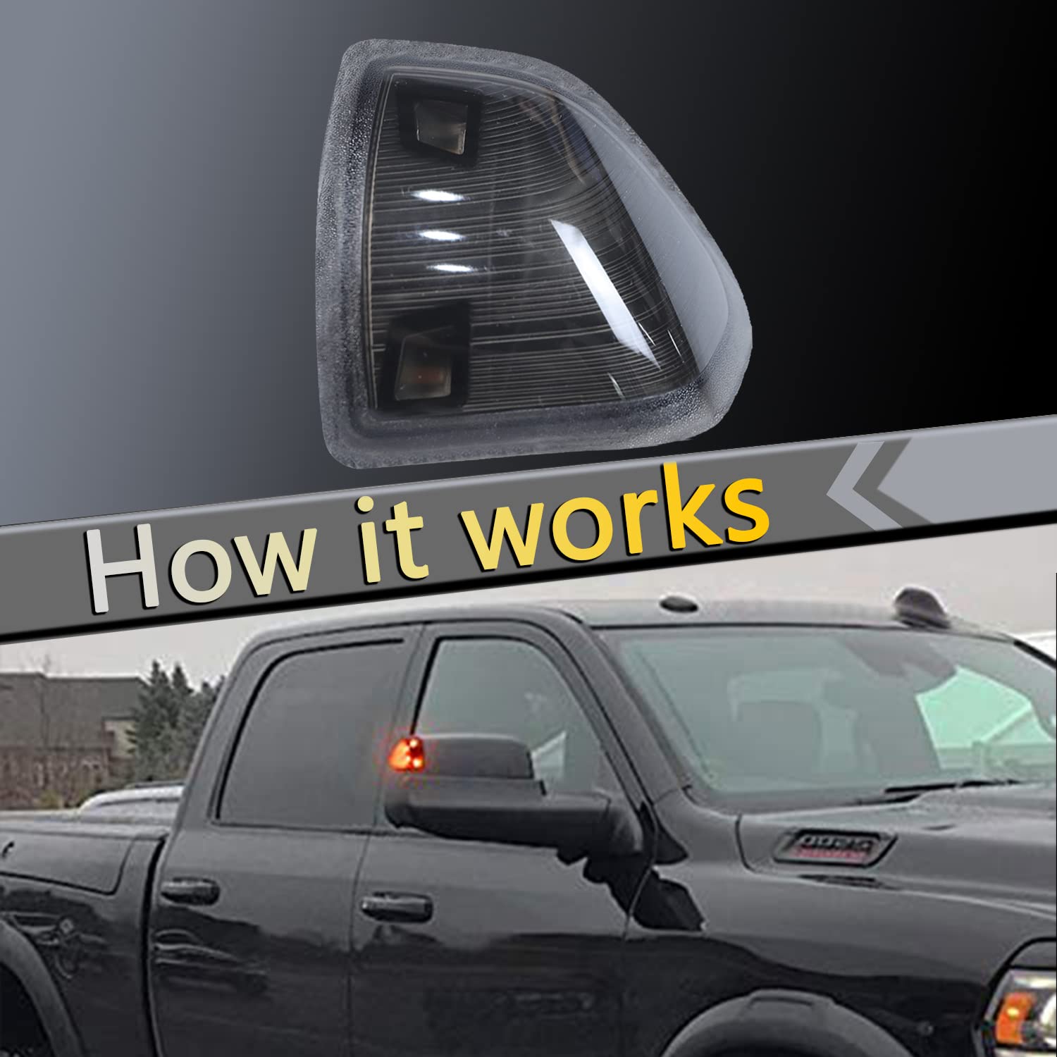 YMHHefy installed on passenger mirror showing clear LED signaling