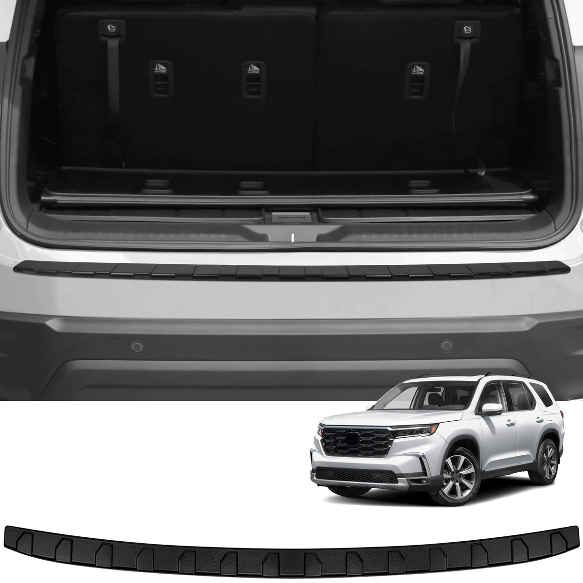 YOJOJOCO front view installed on Honda Pilot rear bumper showing clean protection