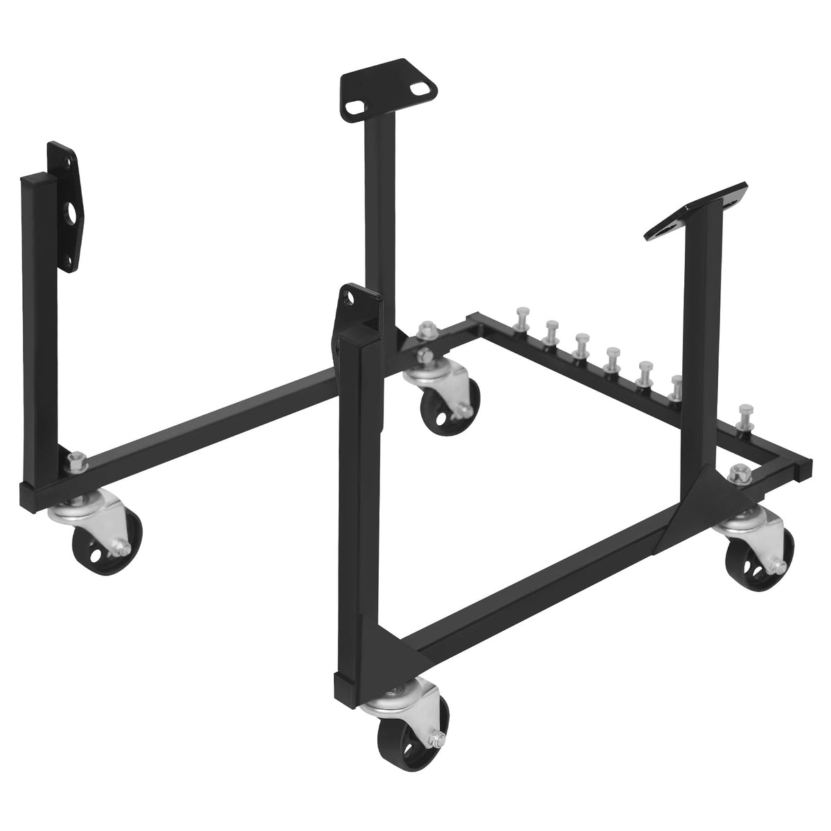 YOLANDO front view of cradle showing wide base and secure engine support benefit