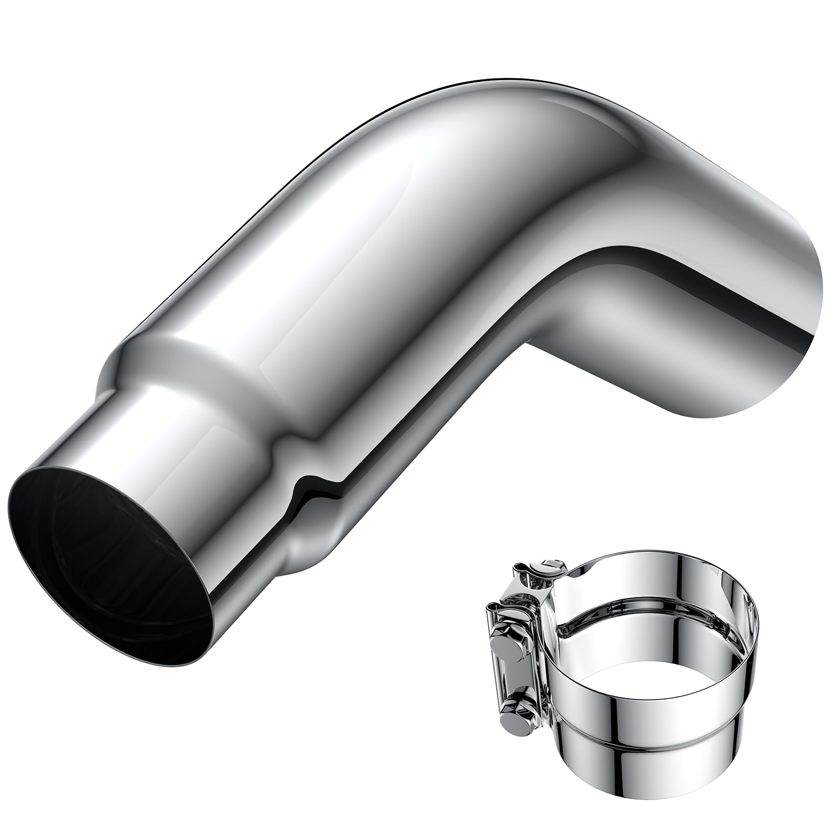 YOLANDO front view exhaust elbow showing fit and finish benefit
