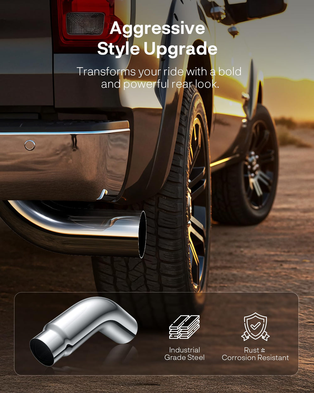 YOLANDO side profile chrome elbow highlighting durable design benefit