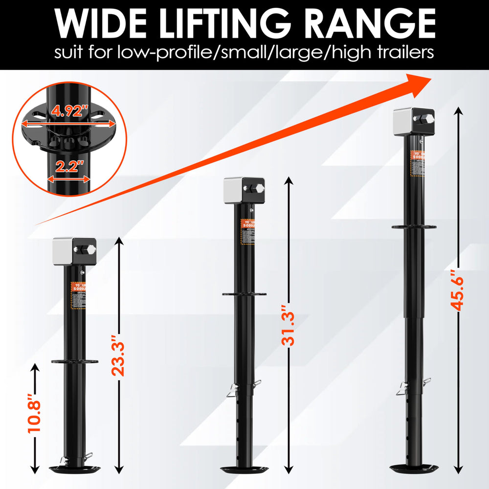 YOMILINK jack attached to 20–24V drill demonstrating fast powered lifting