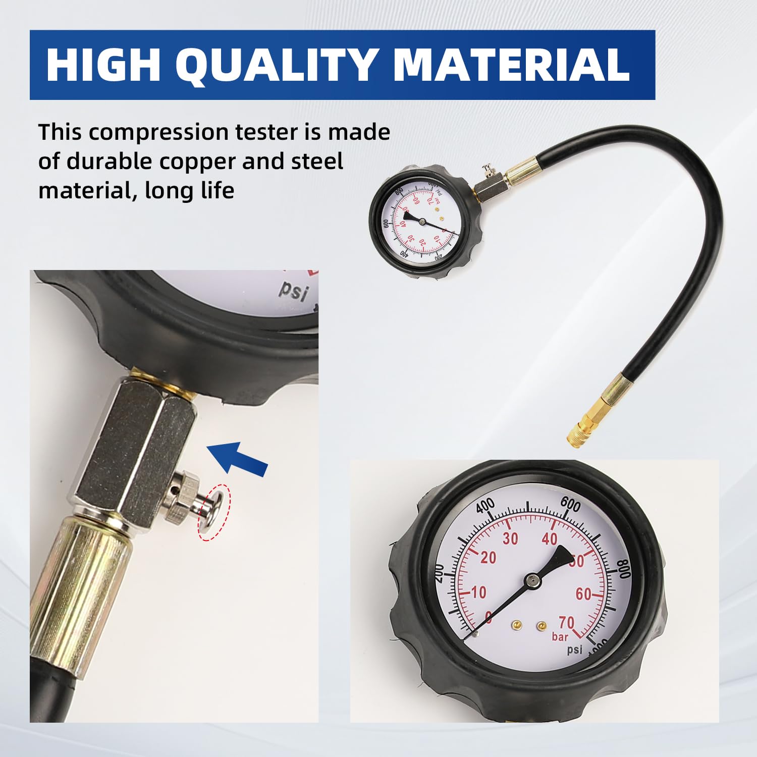 Yonligonju 80mm dual-scale gauge closeup for clearer pressure readings benefit