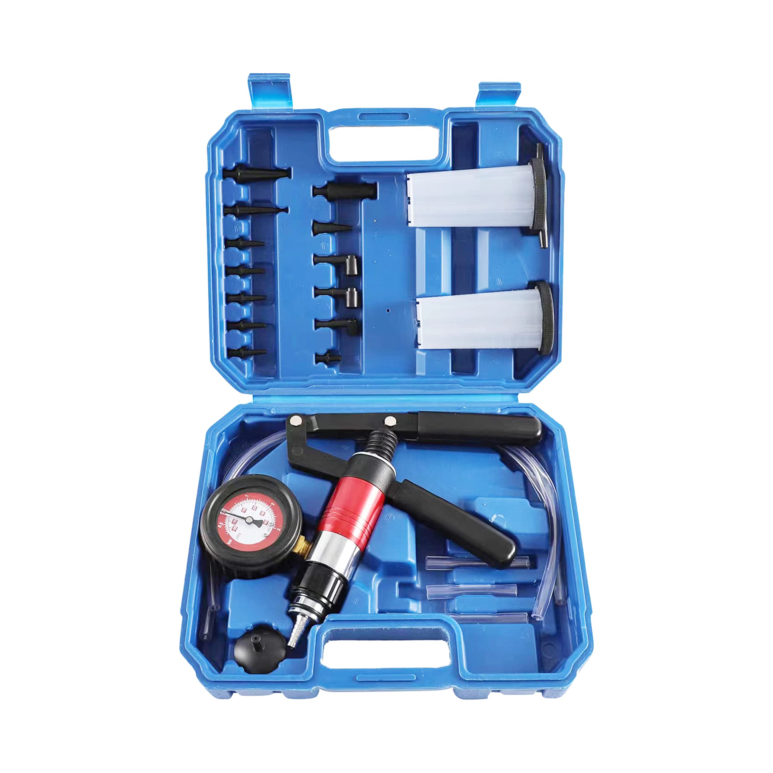 Yonligonju front view of complete brake bleeder kit showing portability and components