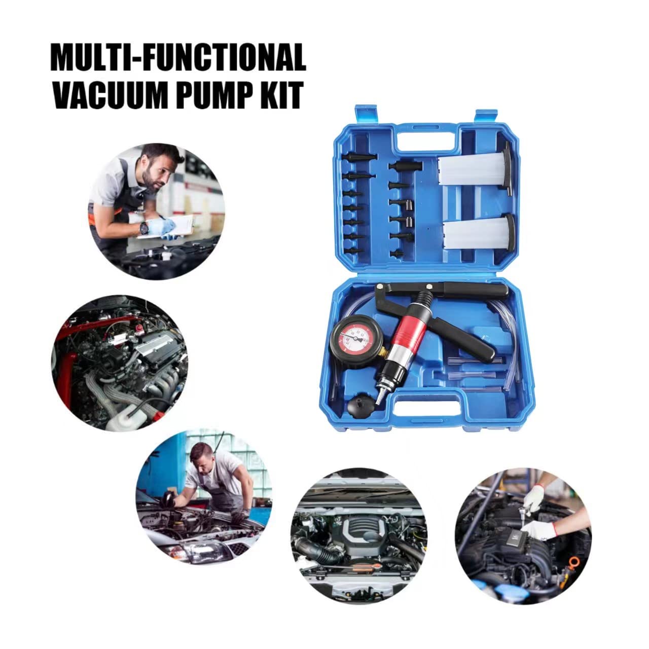 Yonligonju pump in use bleeding a car brake demonstrating one-person operation