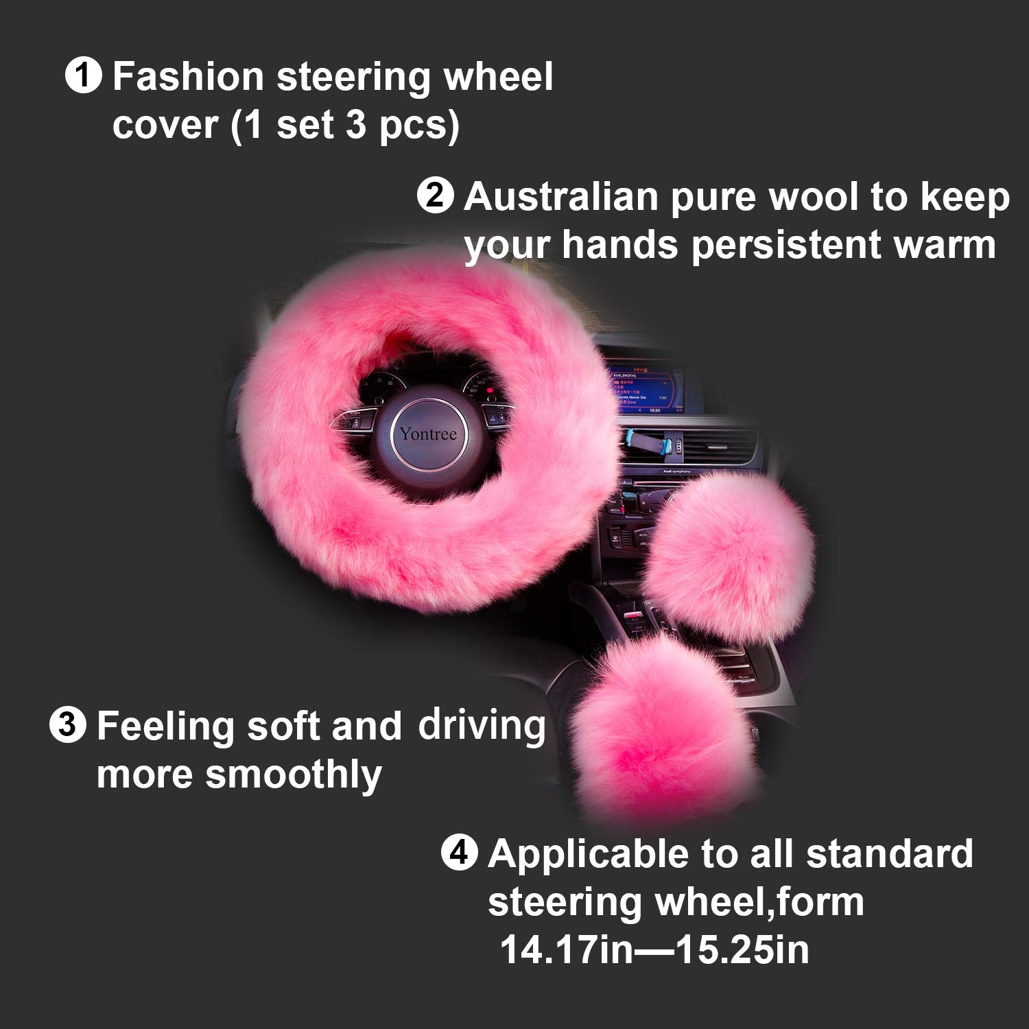 Yontree shift gear cover detail showing snug fit and matching plush look