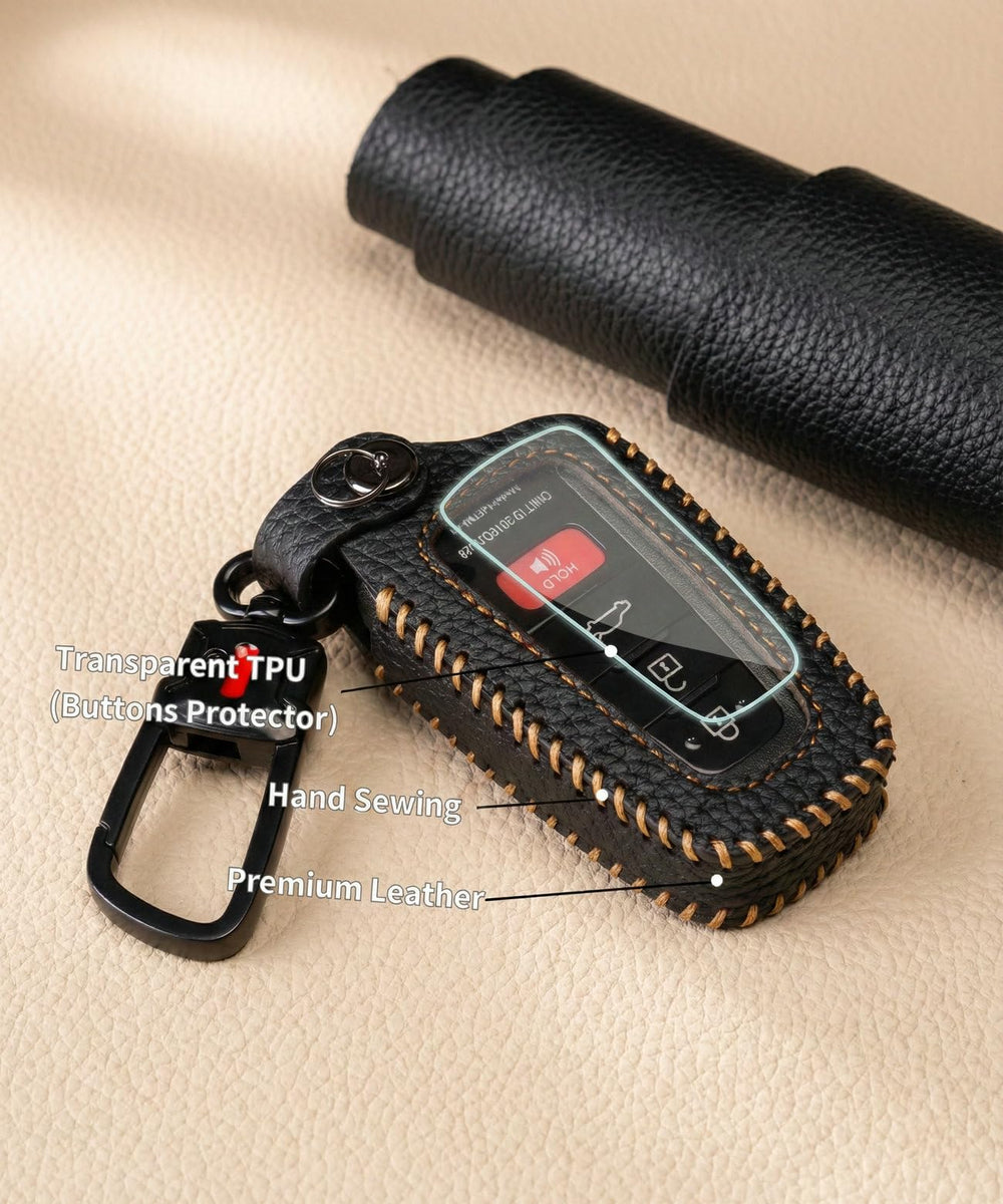 YONUFI key fob beside a credit card to show compact scale and pocket-friendly benefit