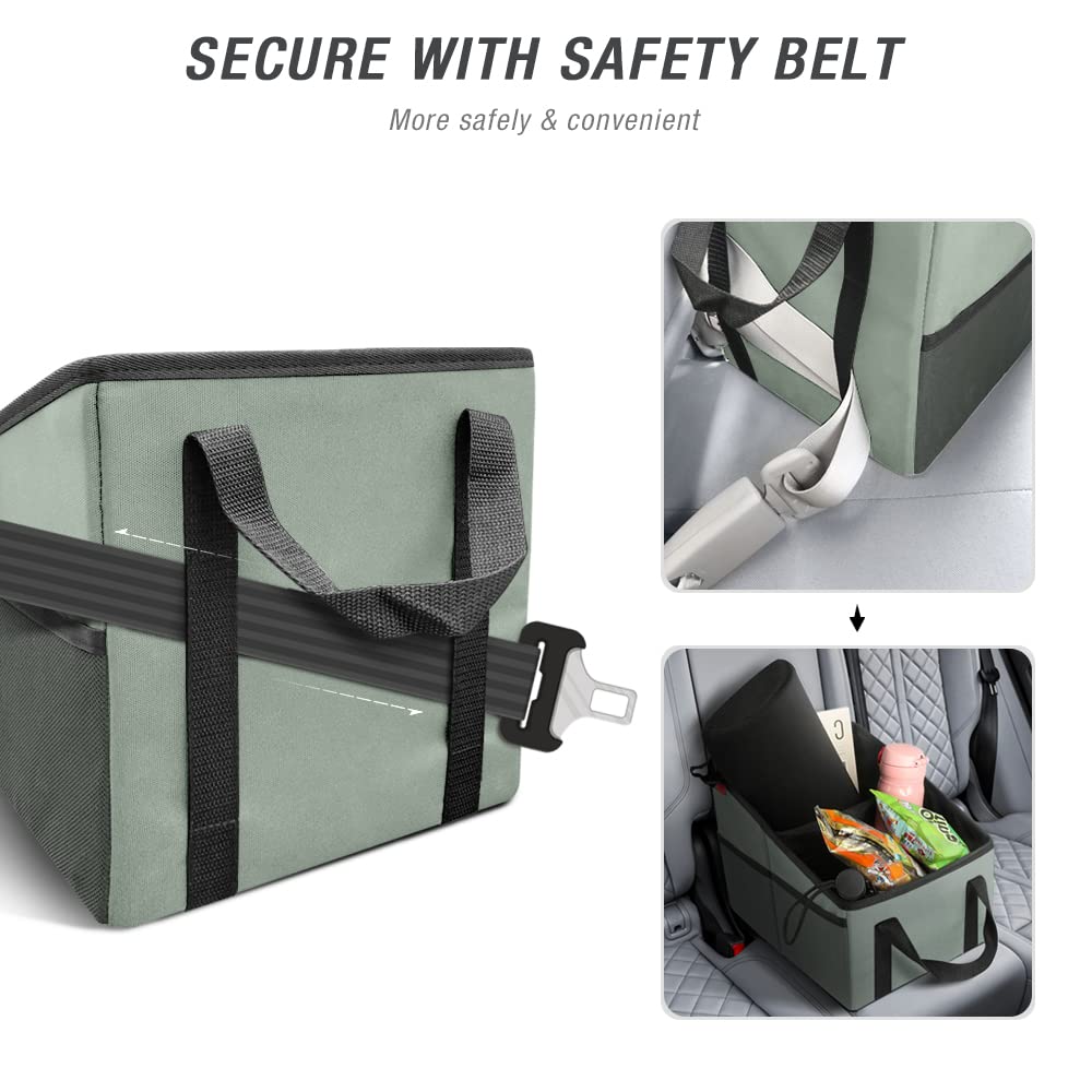 YOOFAN backseat organizer in family car holding toys and drinks showing tidy travel benefit