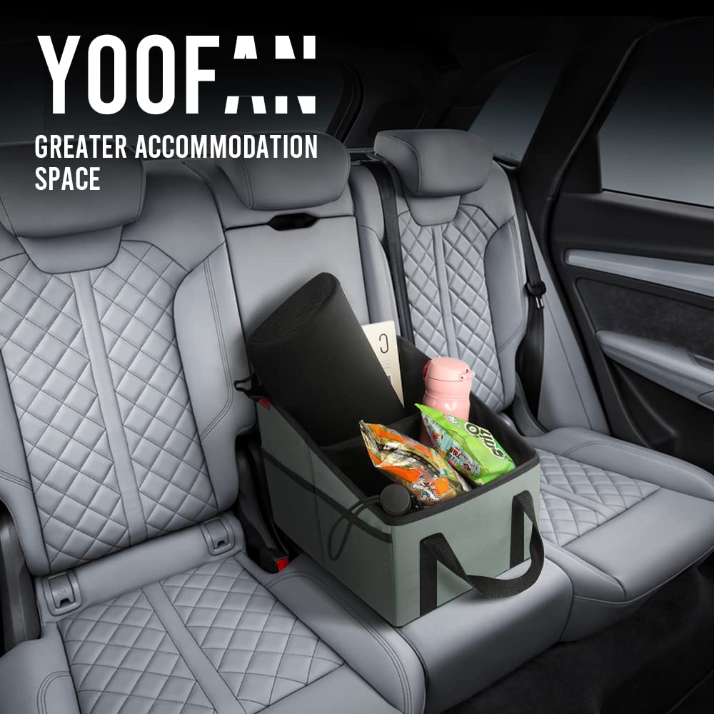 YOOFAN organizer next to a water bottle and keys showing compact size and portability benefit