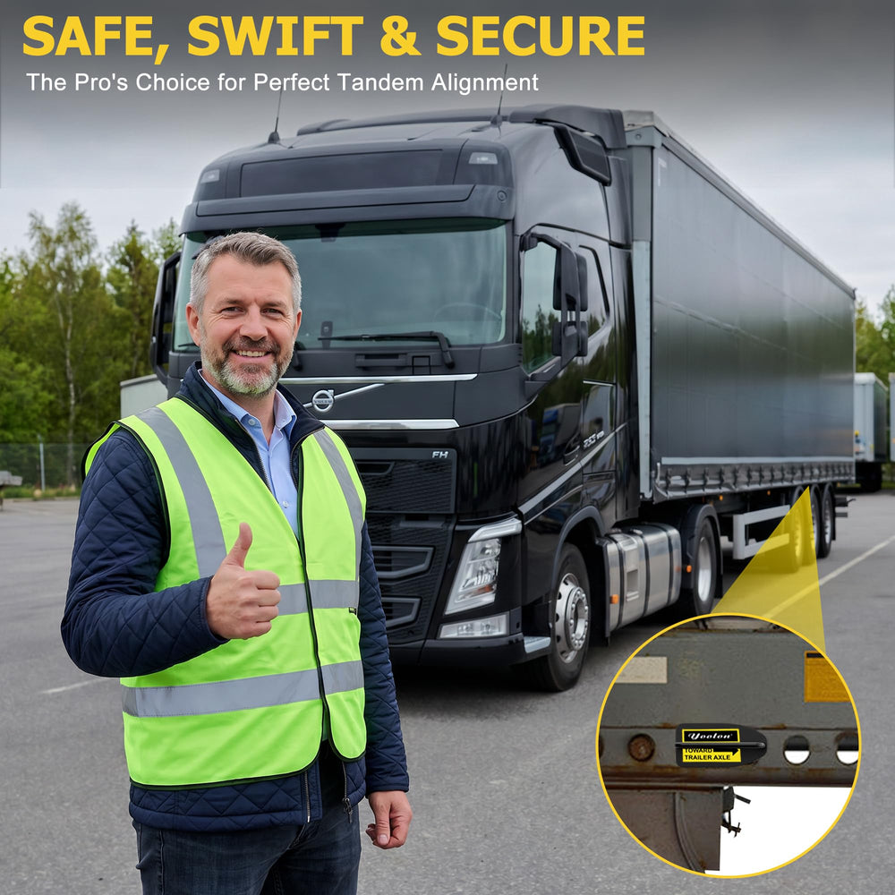 Yoolon trucker using the stopper in a yard showing time-saving ease of use