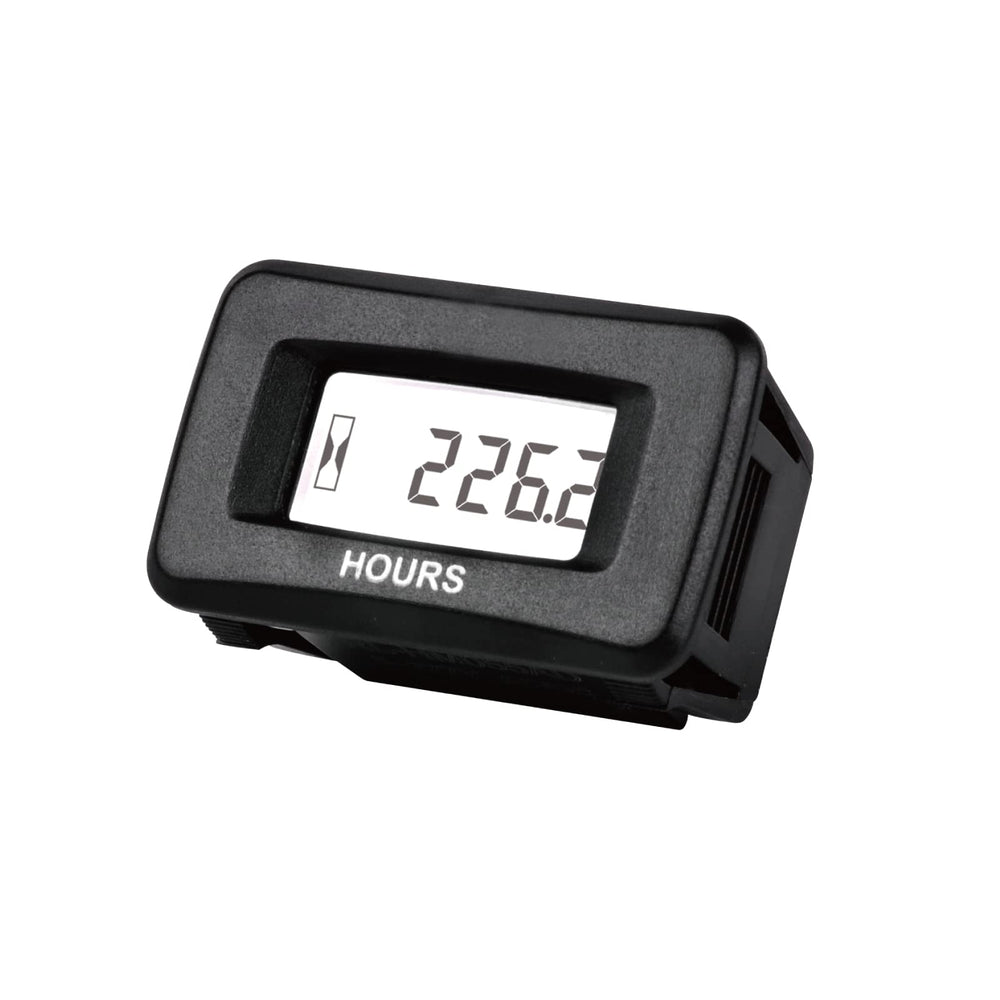 YOOREAL front panel hour meter showing clear numeric display and waterproof cover for readability