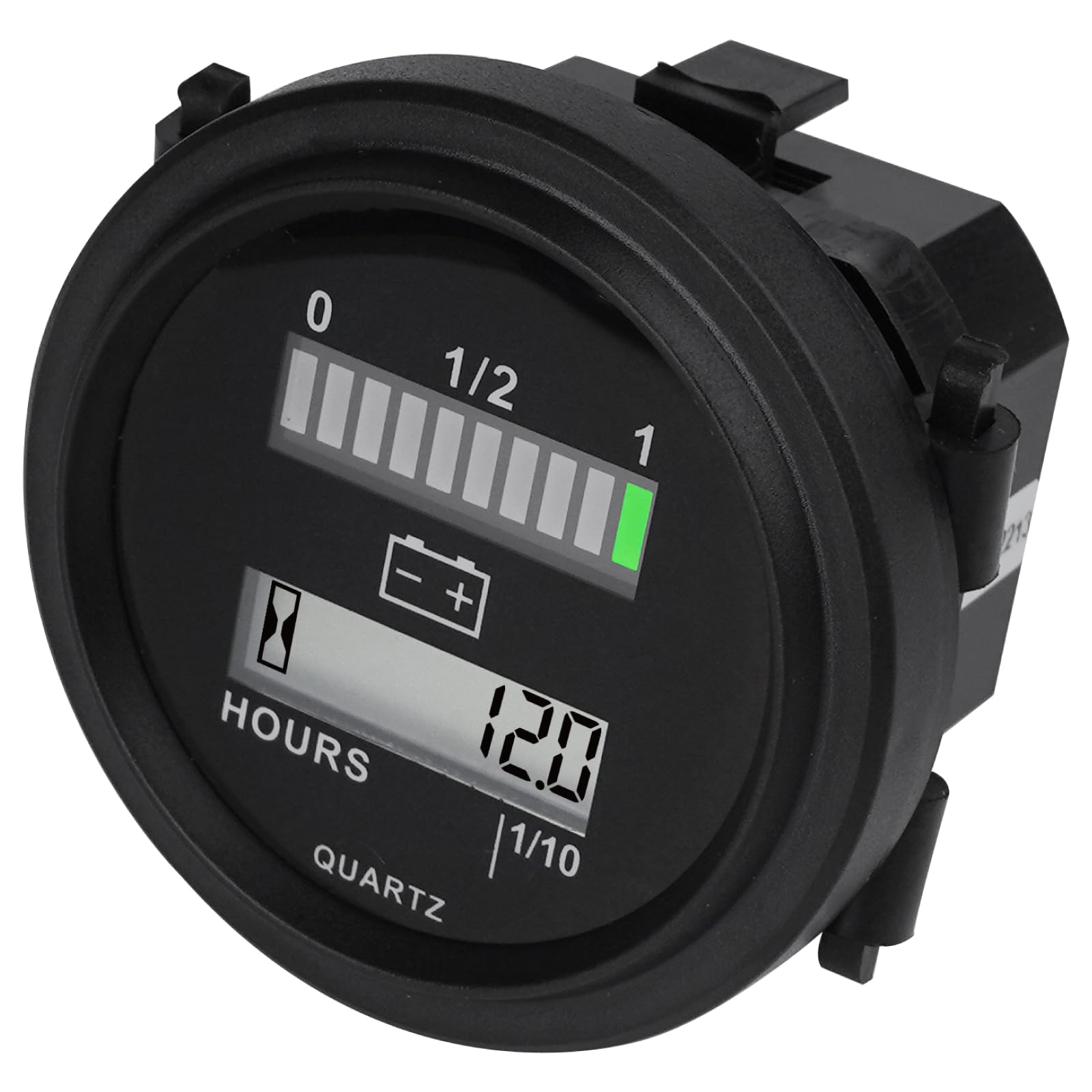 YOOREAL front panel display showing battery status and hour readout for fast checks