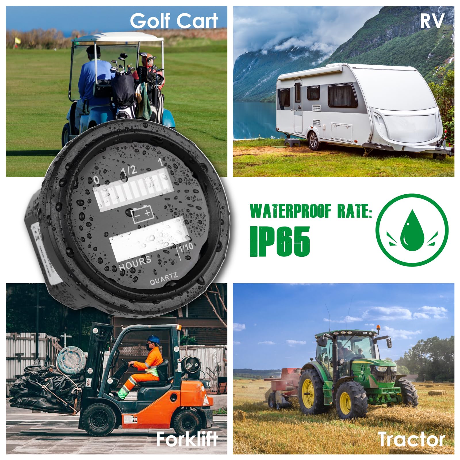 YOOREAL installed in a golf cart dashboard showing practical in-vehicle use
