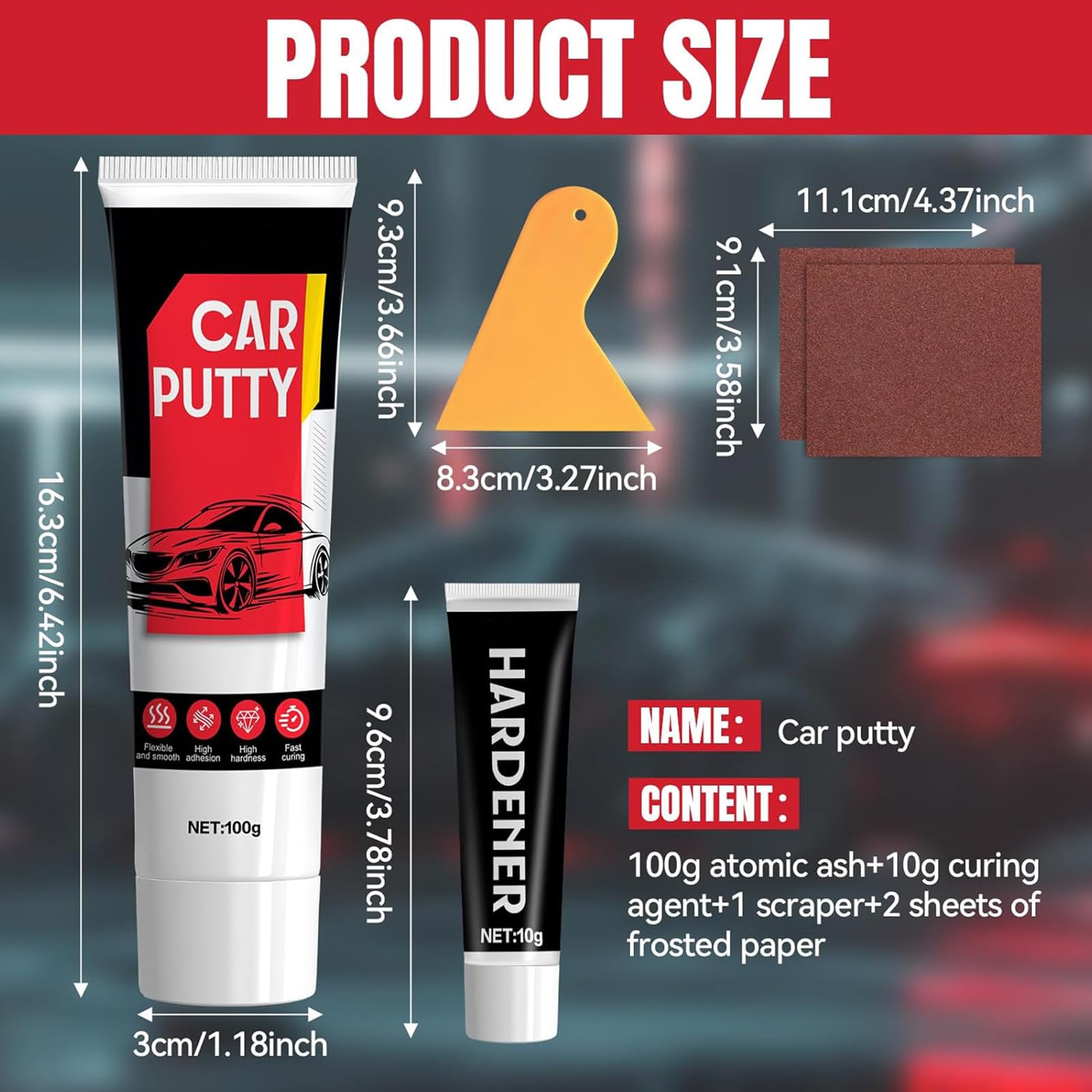 YOTEBLE beside a ruler to show compact 100g kit size for convenient storage
