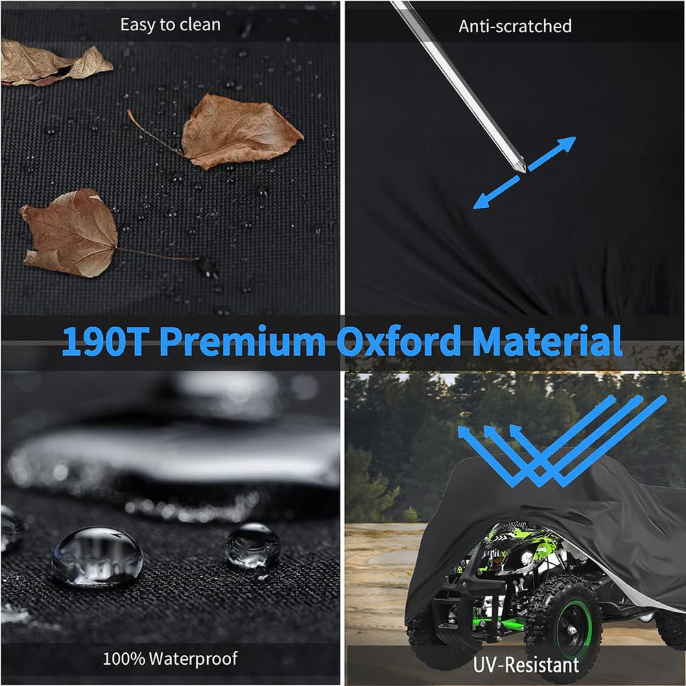 YOTOM cover fitted on quad in yard protecting from weather