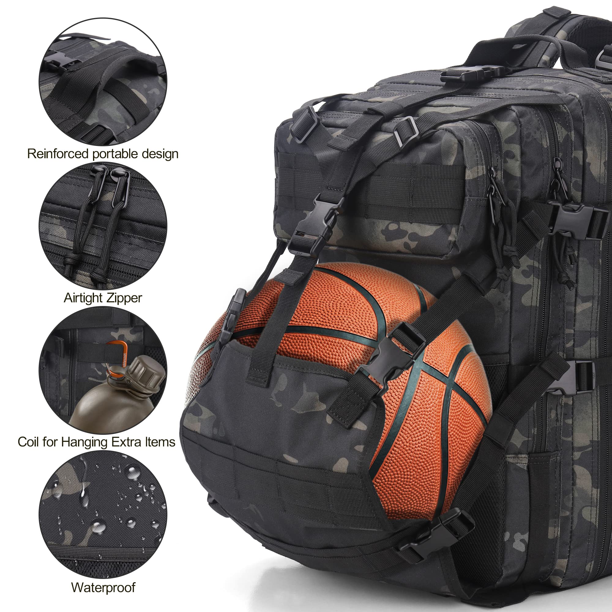 YOUNGOA MOLLE webbing with attachments for modular gear expansion and quick access