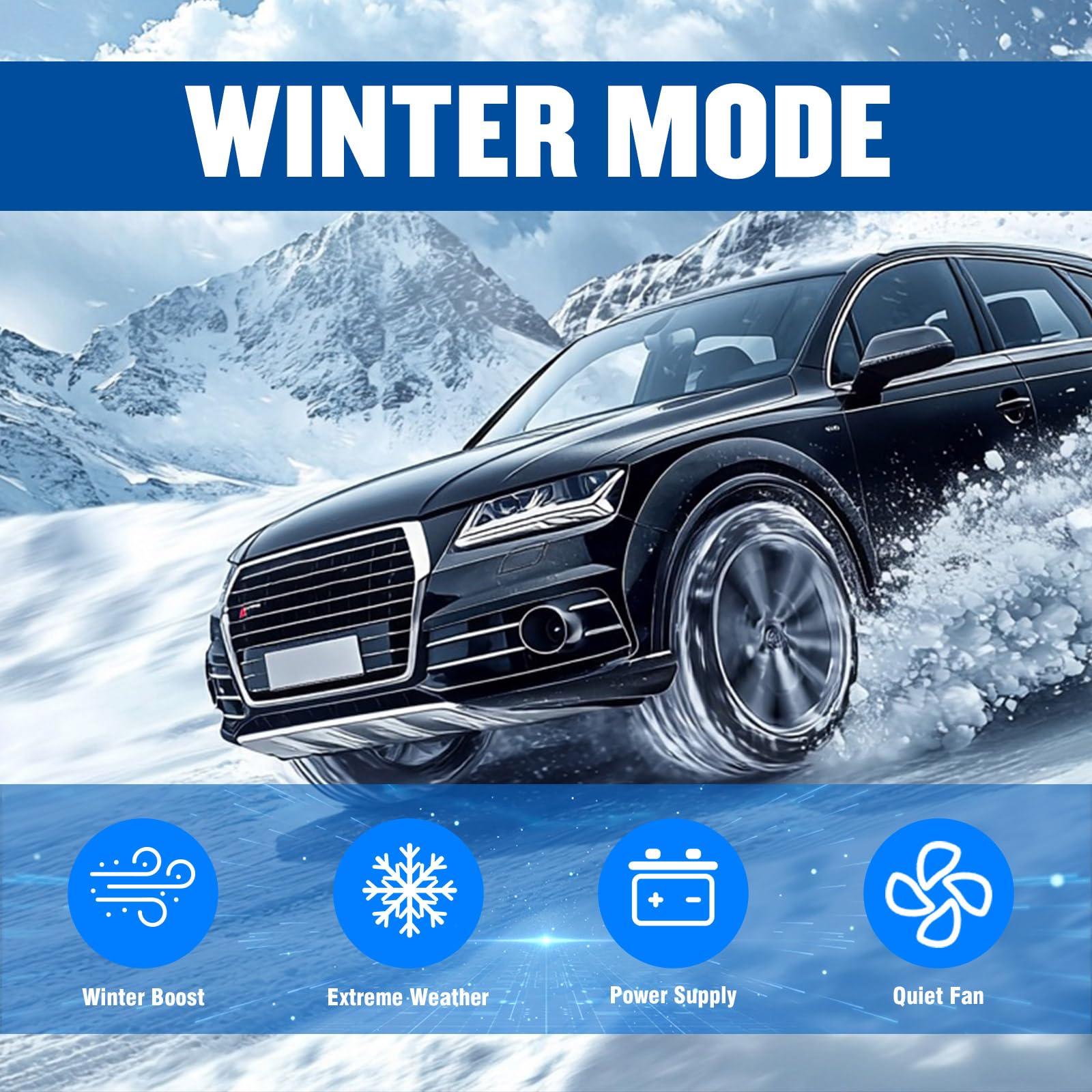 Yourheey charging an RV and boat battery illustrating winter mode and high-output capability