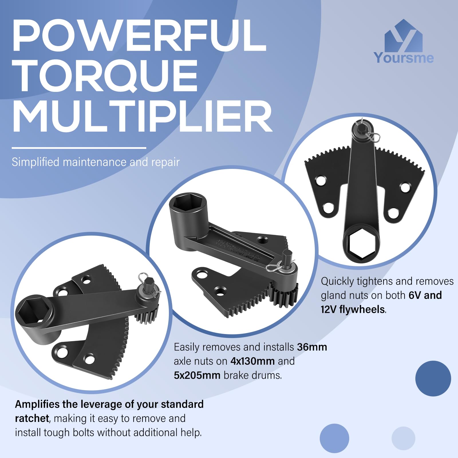Yoursme 36mm socket and drum plate detail revealing correct fit for axle nut removal