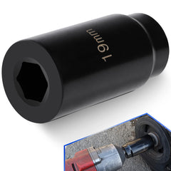 Yoursme front view 19mm socket showing hex opening and 1/2" drive for secure bolt removal